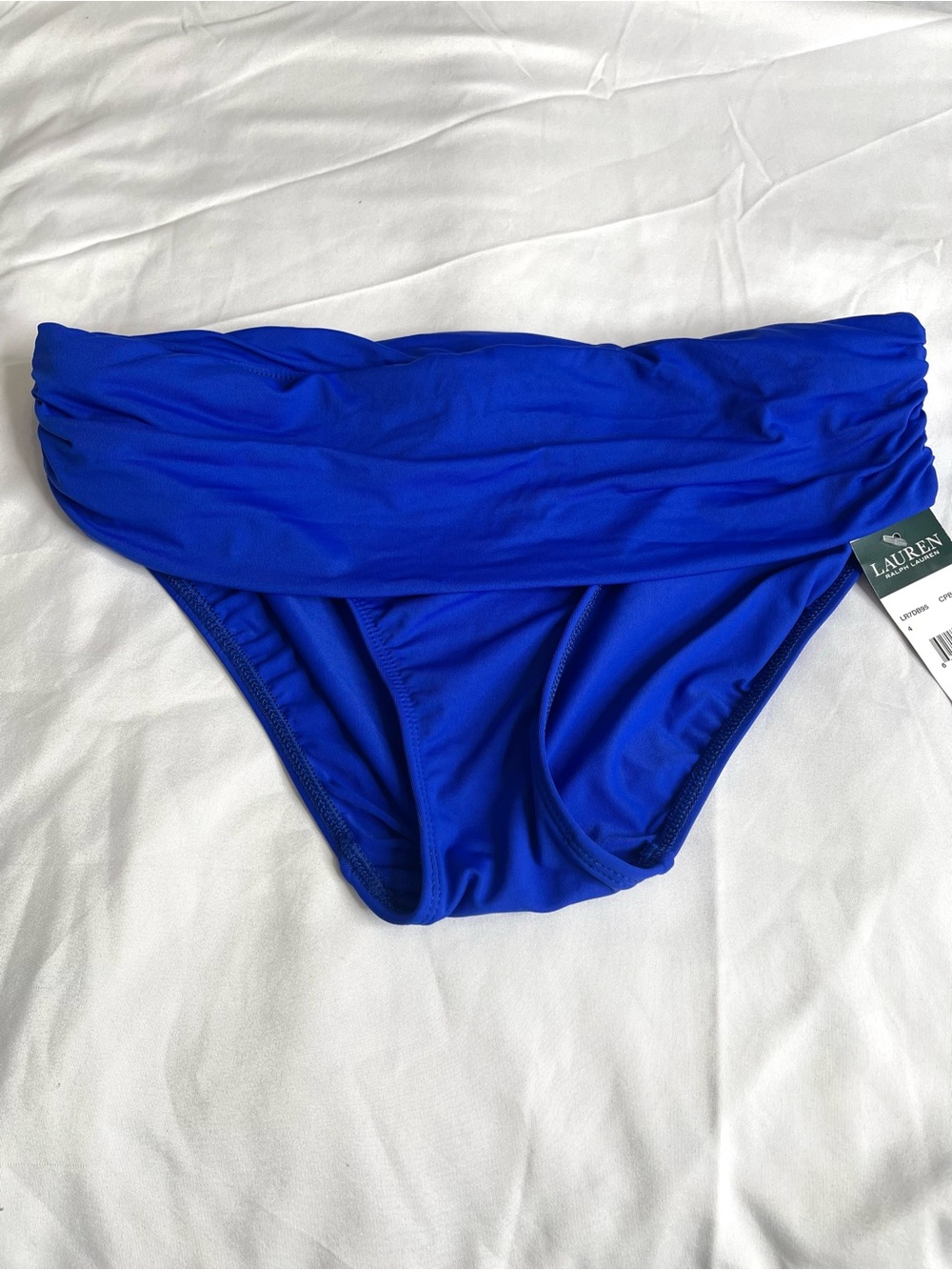 Lauren Ralph Lauren Cobalt Blue Fold-Over Bikini Bottoms Size 4